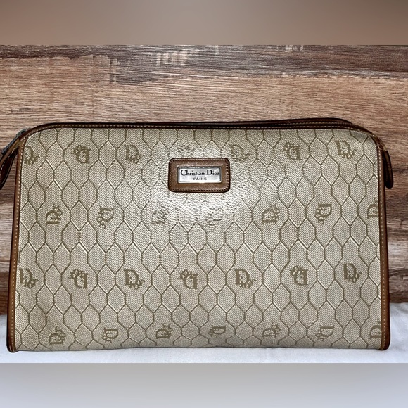 Christian Dior Authentic Vintage Clutch leather trim with authentication - Picture 1 of 10